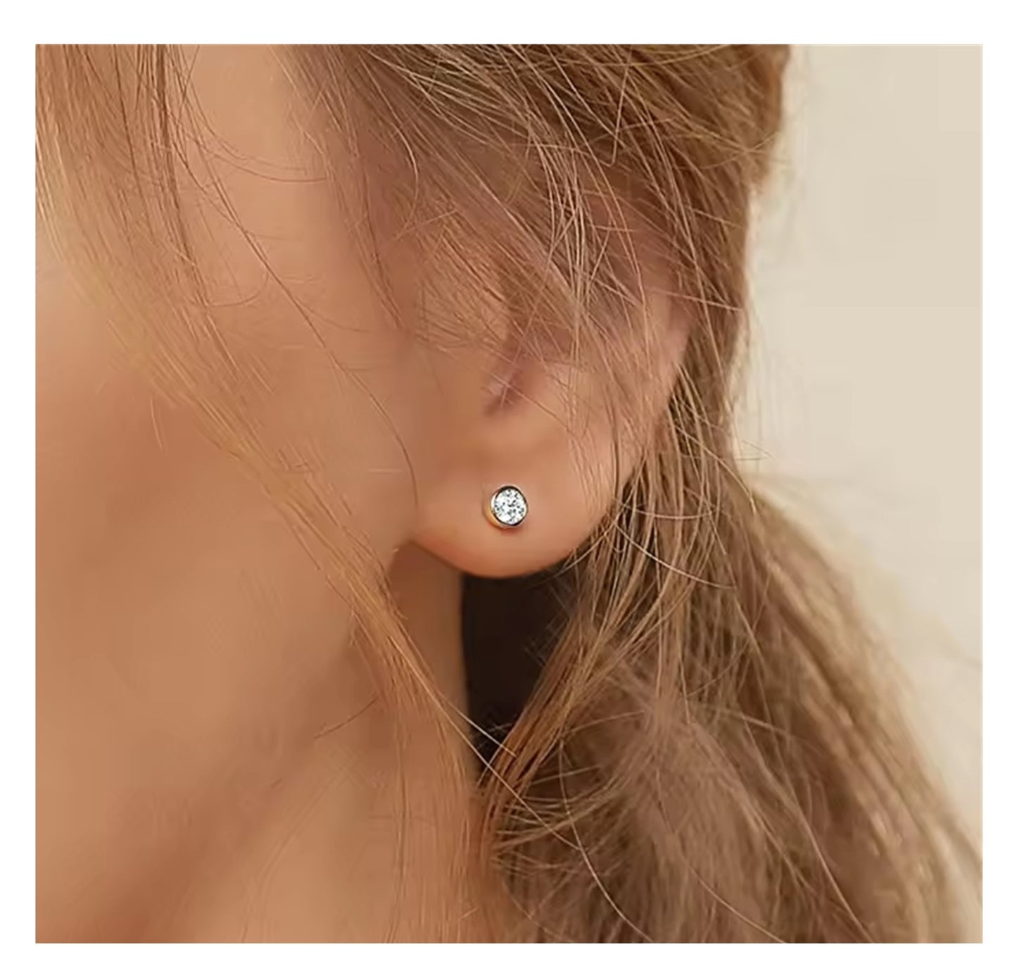 ANAÏS 5mm Cubic Zirconia Stud Earrings 14K Gold Plated Info