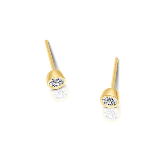 ANAÏS 5mm Cubic Zirconia Stud Earrings 14K Gold Plated Info