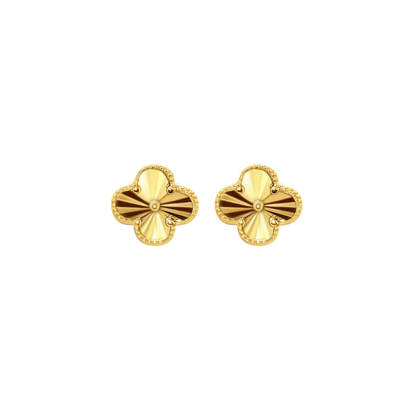 AUDREY Four-Leaf Clover Earrings, Necklace Set in 18K Gold Over Sterling Silver