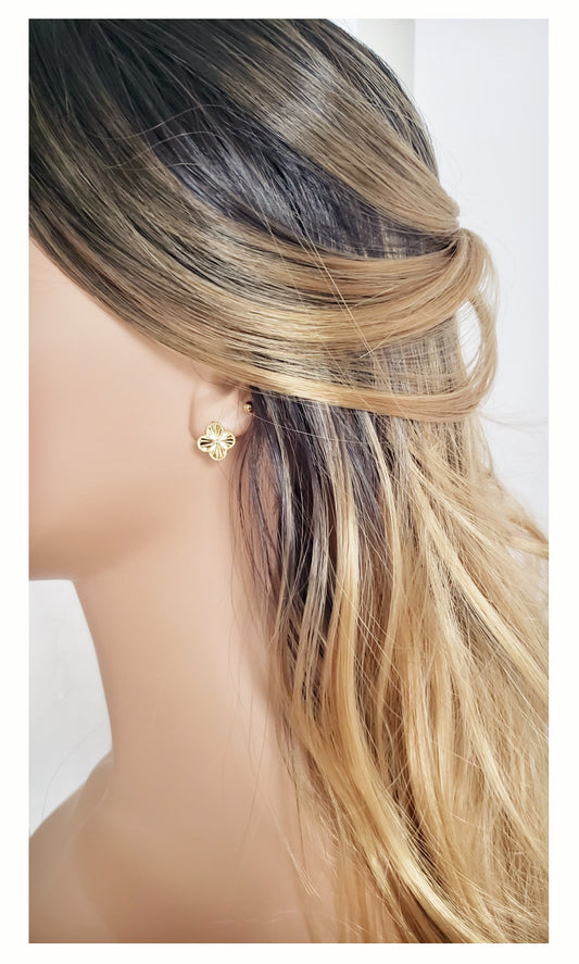 AUDREY Four-Leaf Clover Earrings 18K Gold Over Sterling Silver