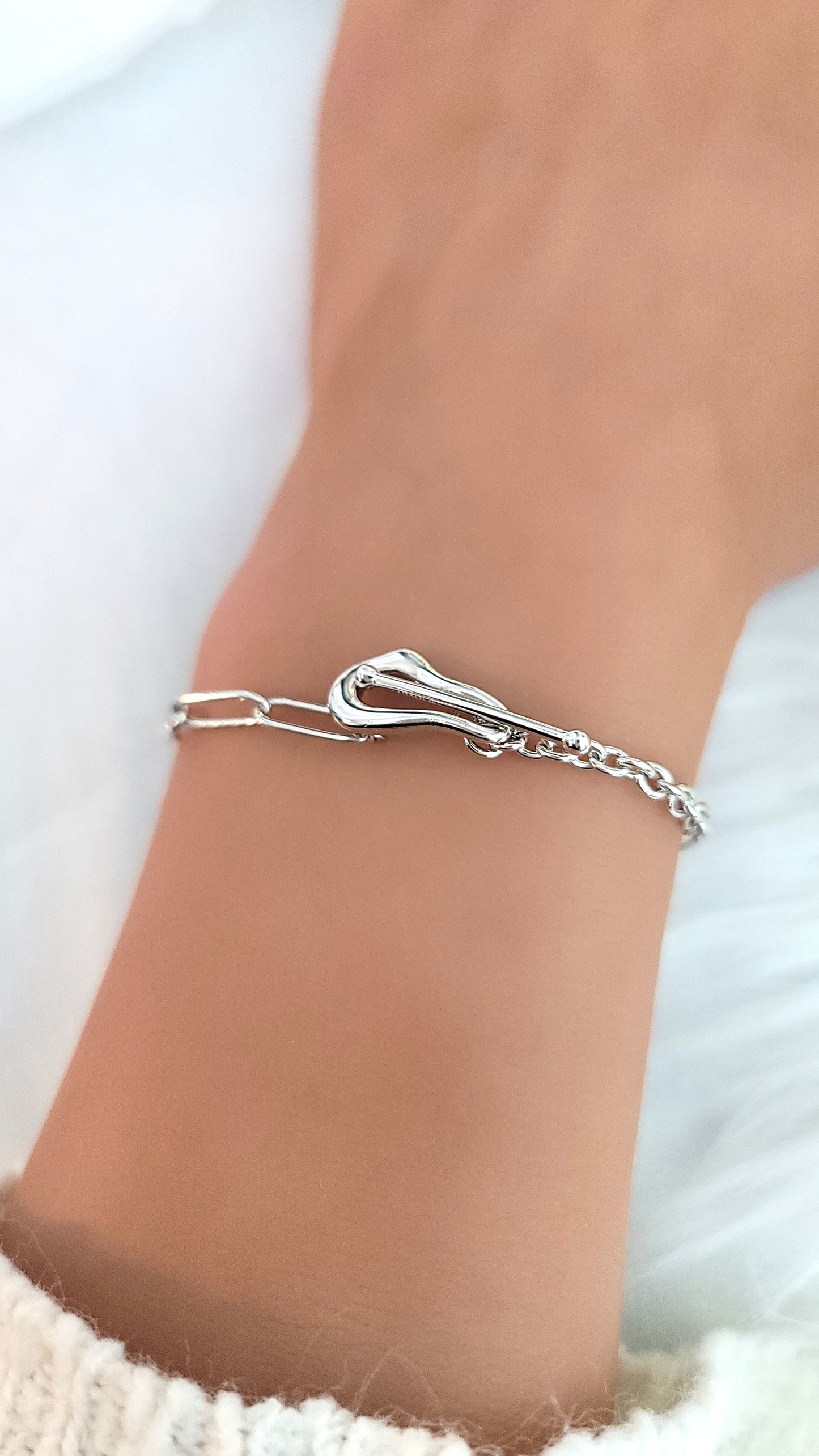ABBY 4MM Paperclip Bracelet in Rhodium Over Sterling Silver