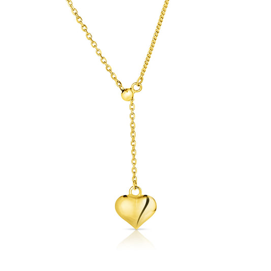 DARLYINE Heart Drop Pendant Necklace 18K Gold Over Sterling Silver
