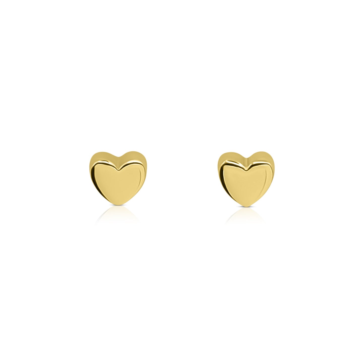 DESIREE 6MM Heart Stud Earrings 14K Gold Over Sterling Silver