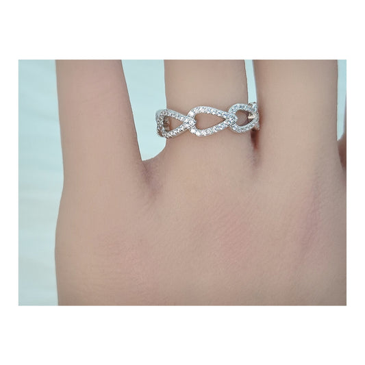 FRANCESCA Crisscross Ring in Rhodium Over Sterling Silver