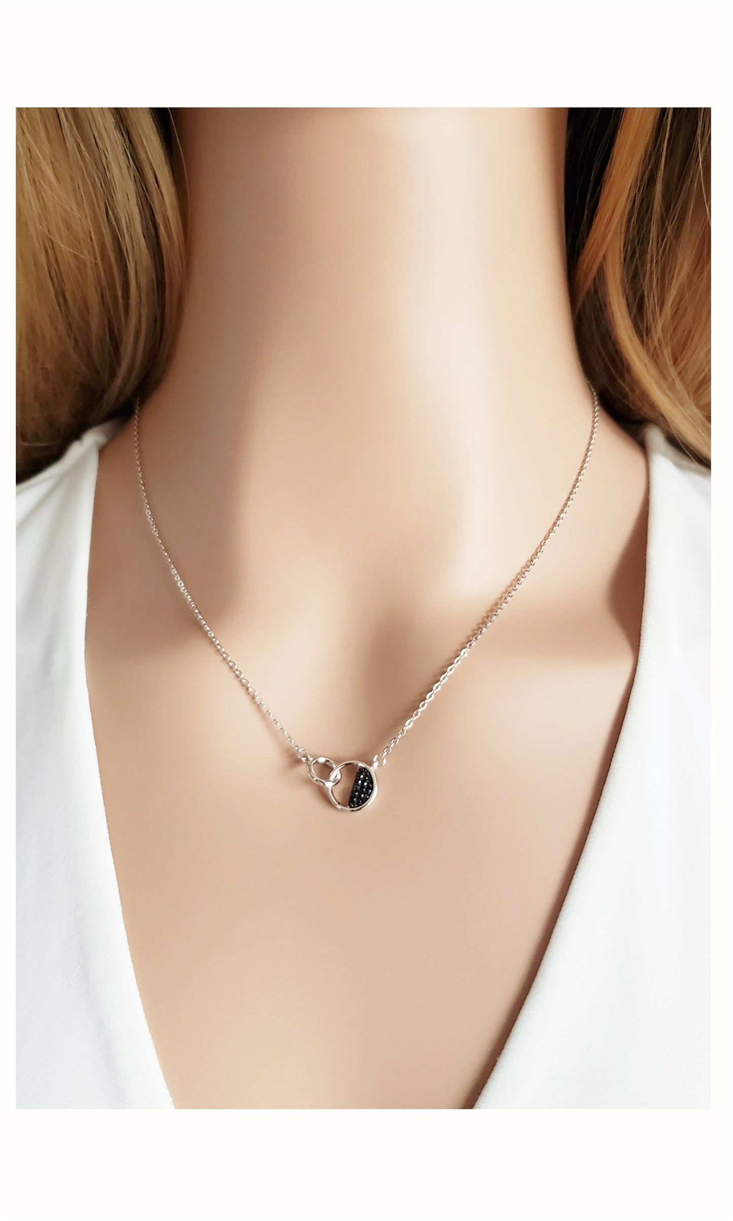 JESSICA Interlocking Black Spinel Pendant Necklace