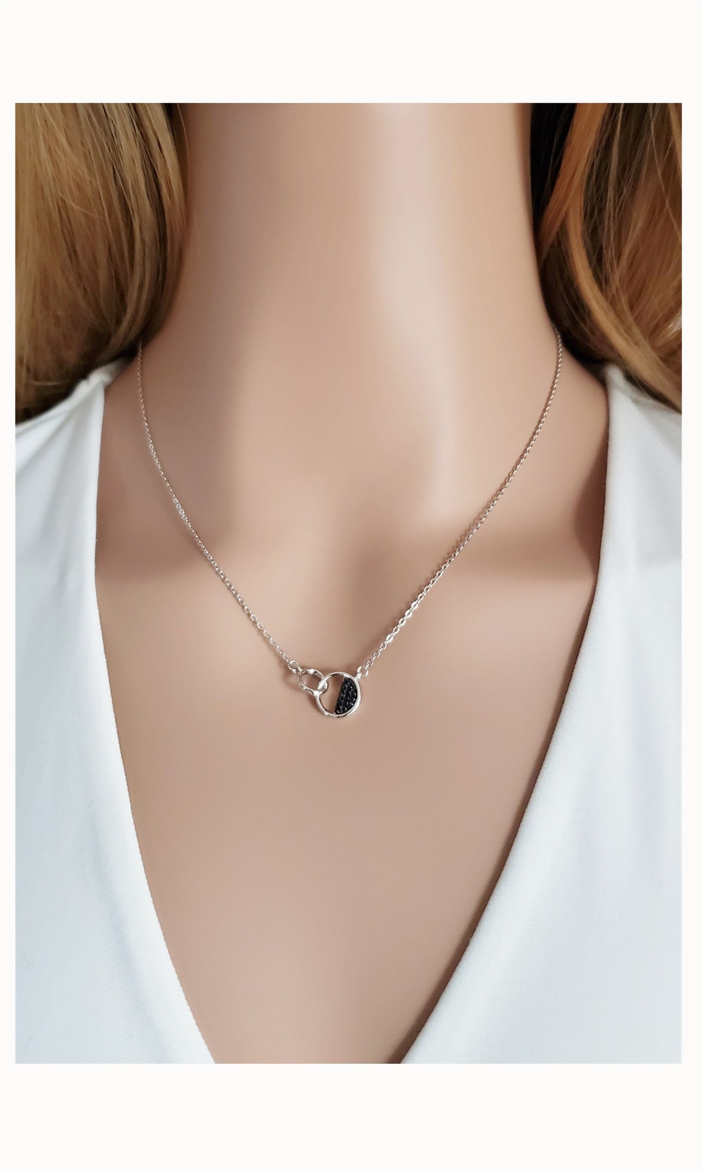 JESSICA Interlocking Black Spinel Pendant Necklace
