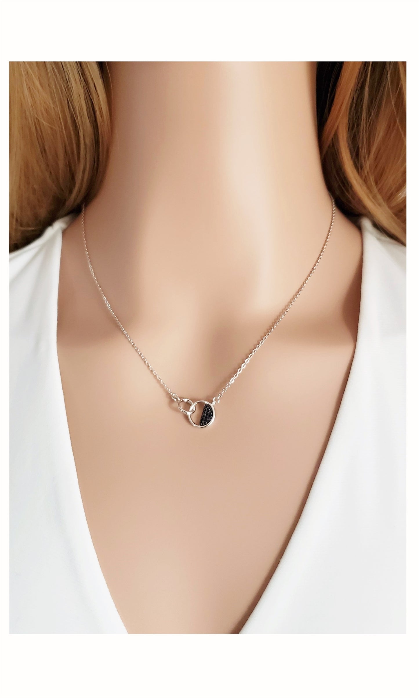 JESSICA Interlocking Black Spinel Pendant Necklace