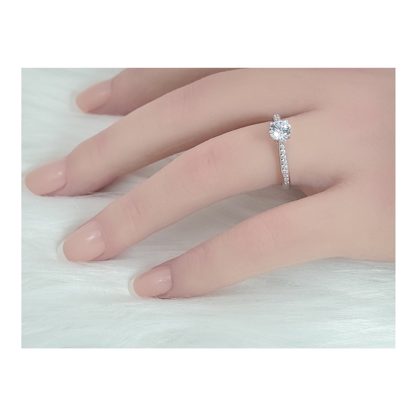 JOCELYNE Classic Solitaire Ring in Sterling Silver