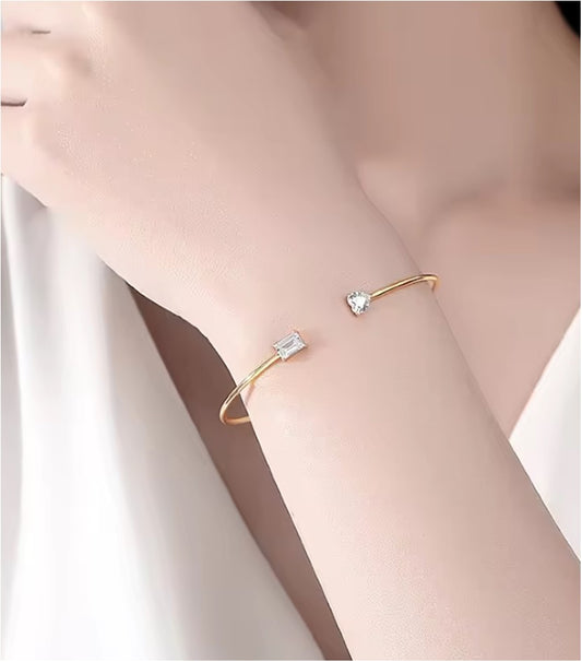 JOSEPHINE Cuff Bangle in Sterling Silver 14K Gold Over Sterling Silver