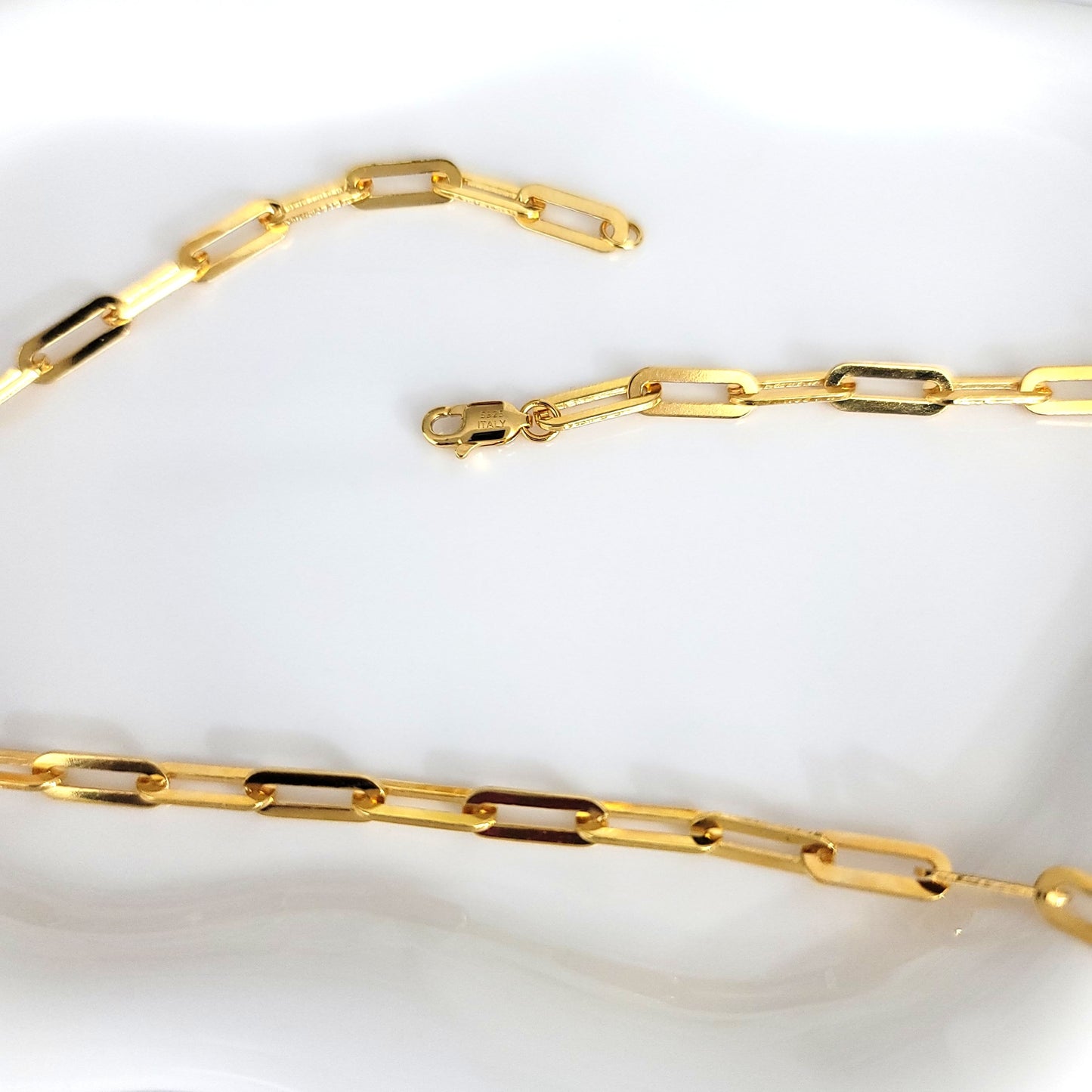 JENNIFER 4.5MM Paperclip Necklace 18K Gold Vermeil on Sterling Silver