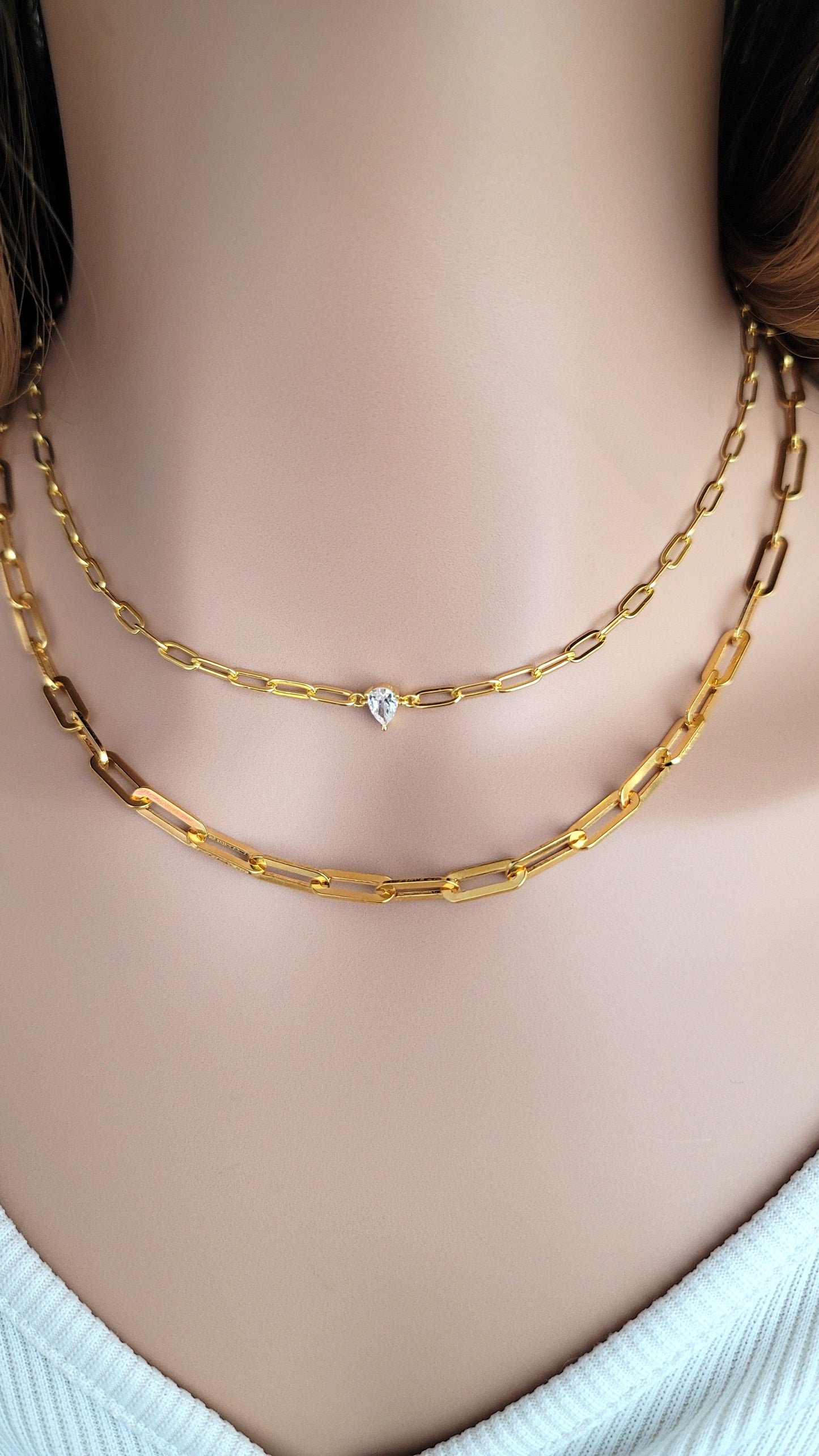 JENNIFER 4.5MM Paperclip Necklace 18K Gold Vermeil on Sterling Silver