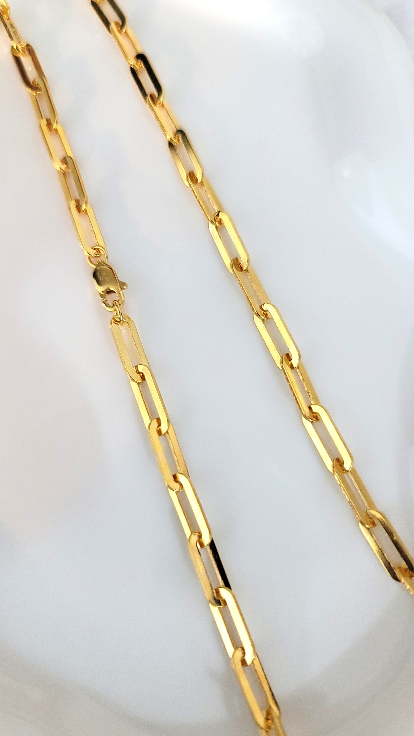 JENNIFER 4.5MM Paperclip Necklace 18K Gold Vermeil on Sterling Silver