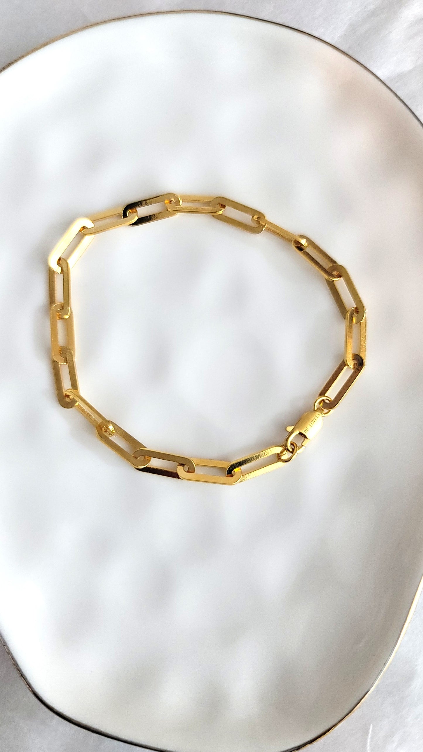 JENNY 4.5MM Paperclip Bracelet 18K Gold Vermeil on Sterling Silver