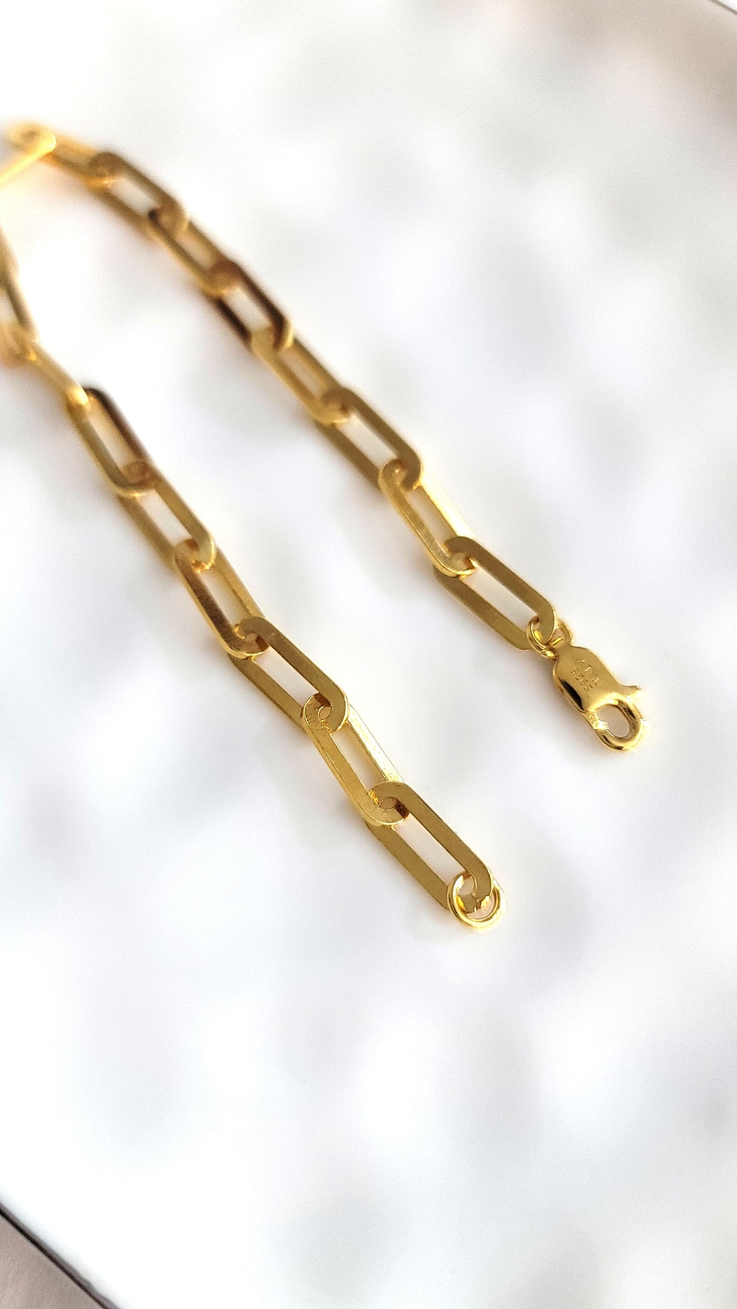 JENNY 4.5MM Paperclip Bracelet 18K Gold Vermeil on Sterling Silver