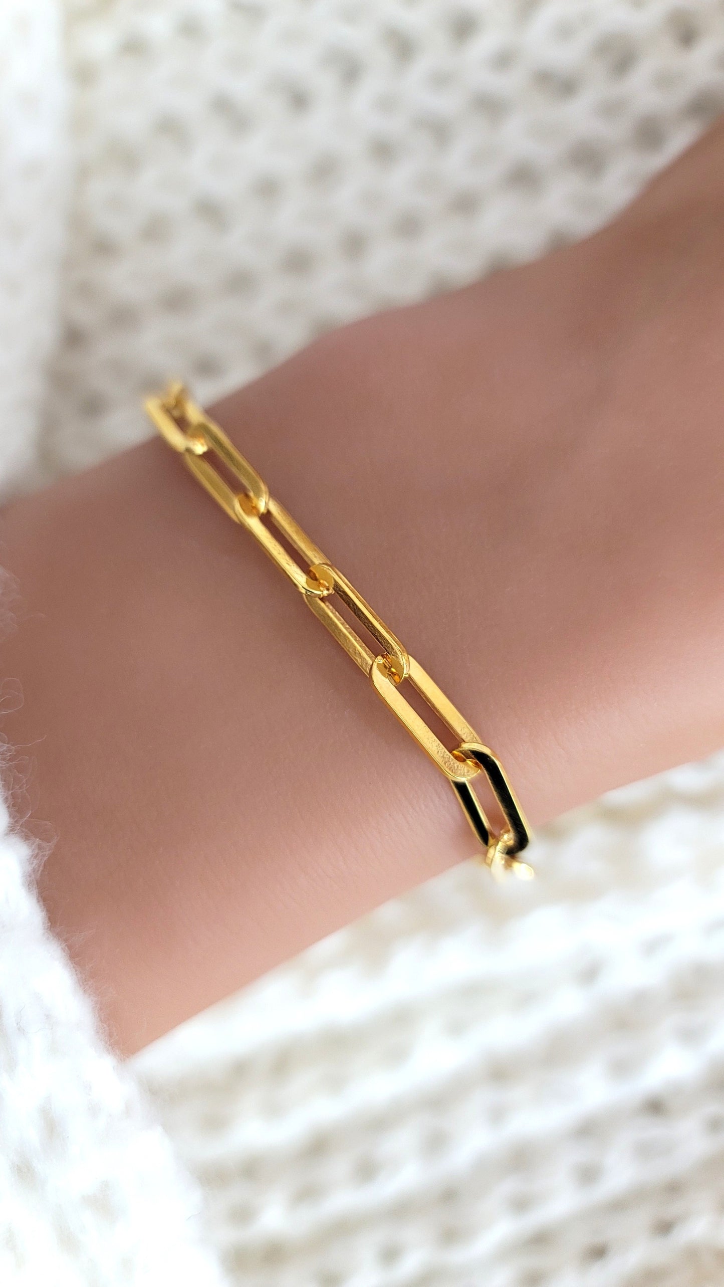JENNY 4.5MM Paperclip Bracelet 18K Gold Vermeil on Sterling Silver