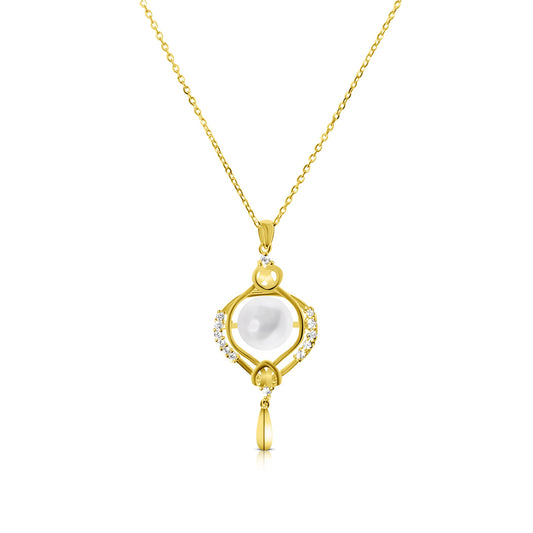 KIMBERLEY Pearl Pendant Necklace 18K Gold Over Sterling Silver