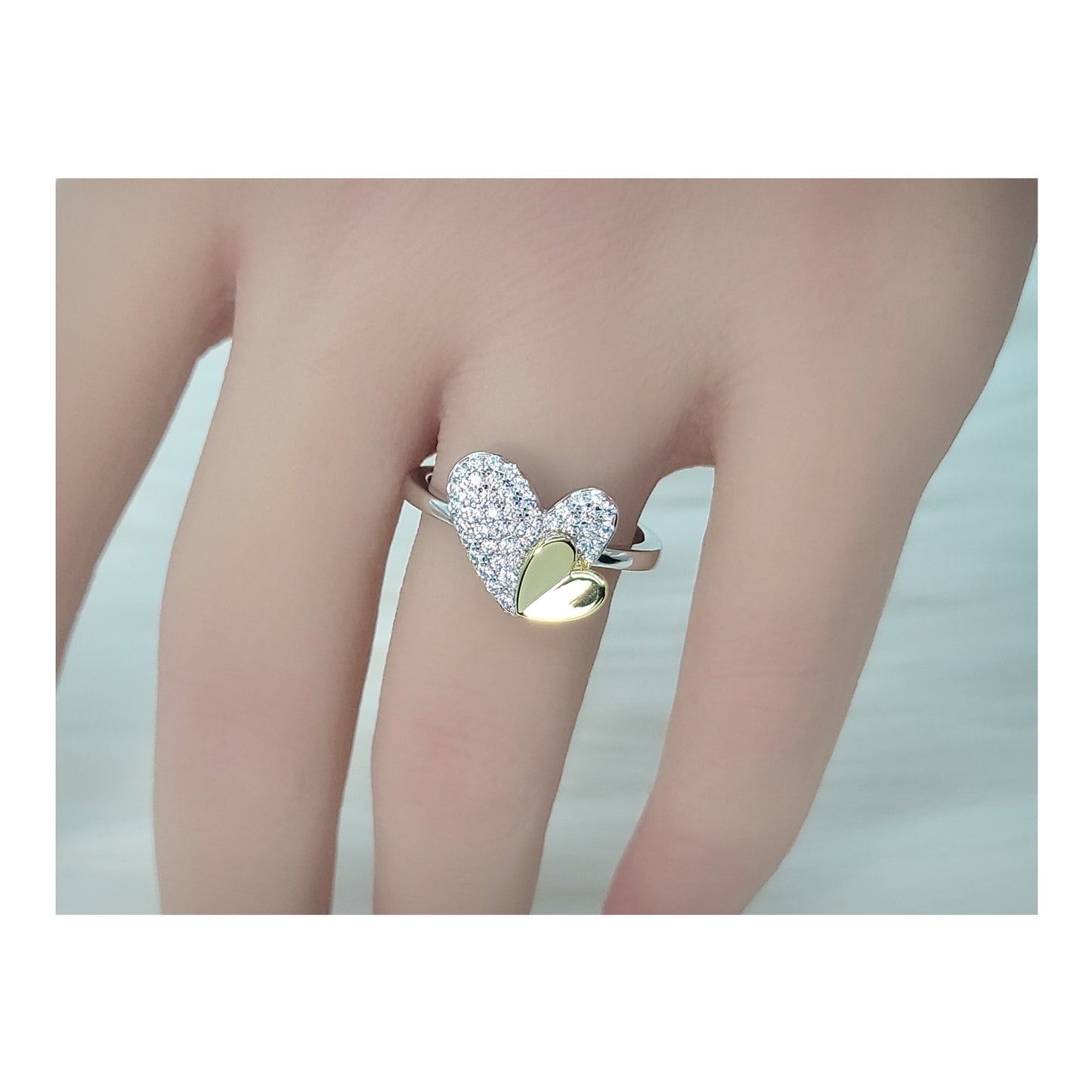 LOIS Heart Ring in Sterling Silver 18K Gold Plated