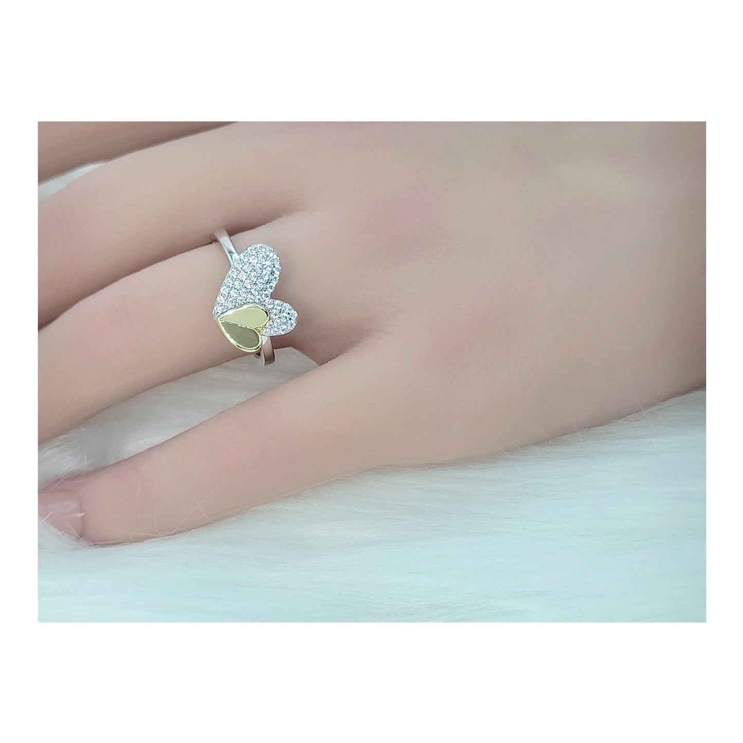 LOIS Heart Ring in Sterling Silver 18K Gold Plated