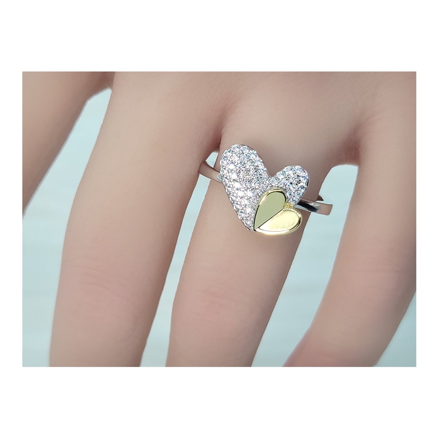 LOIS Heart Ring in Sterling Silver 18K Gold Plated