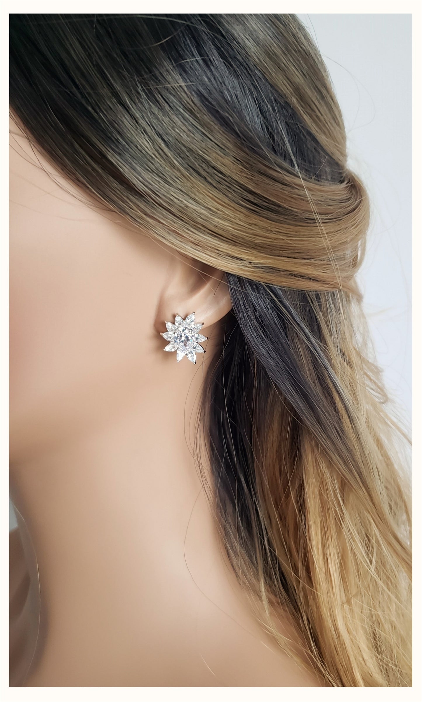 MILANIA Flower Cluster Earrings in Sterling Silver