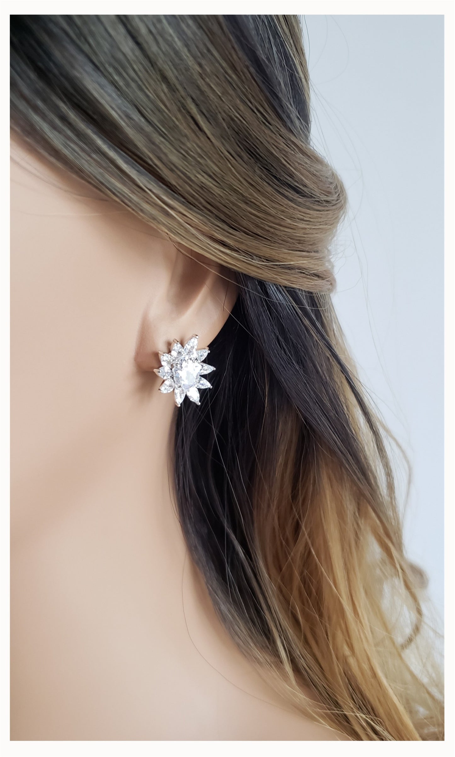 MILANIA Flower Cluster Earrings in Sterling Silver