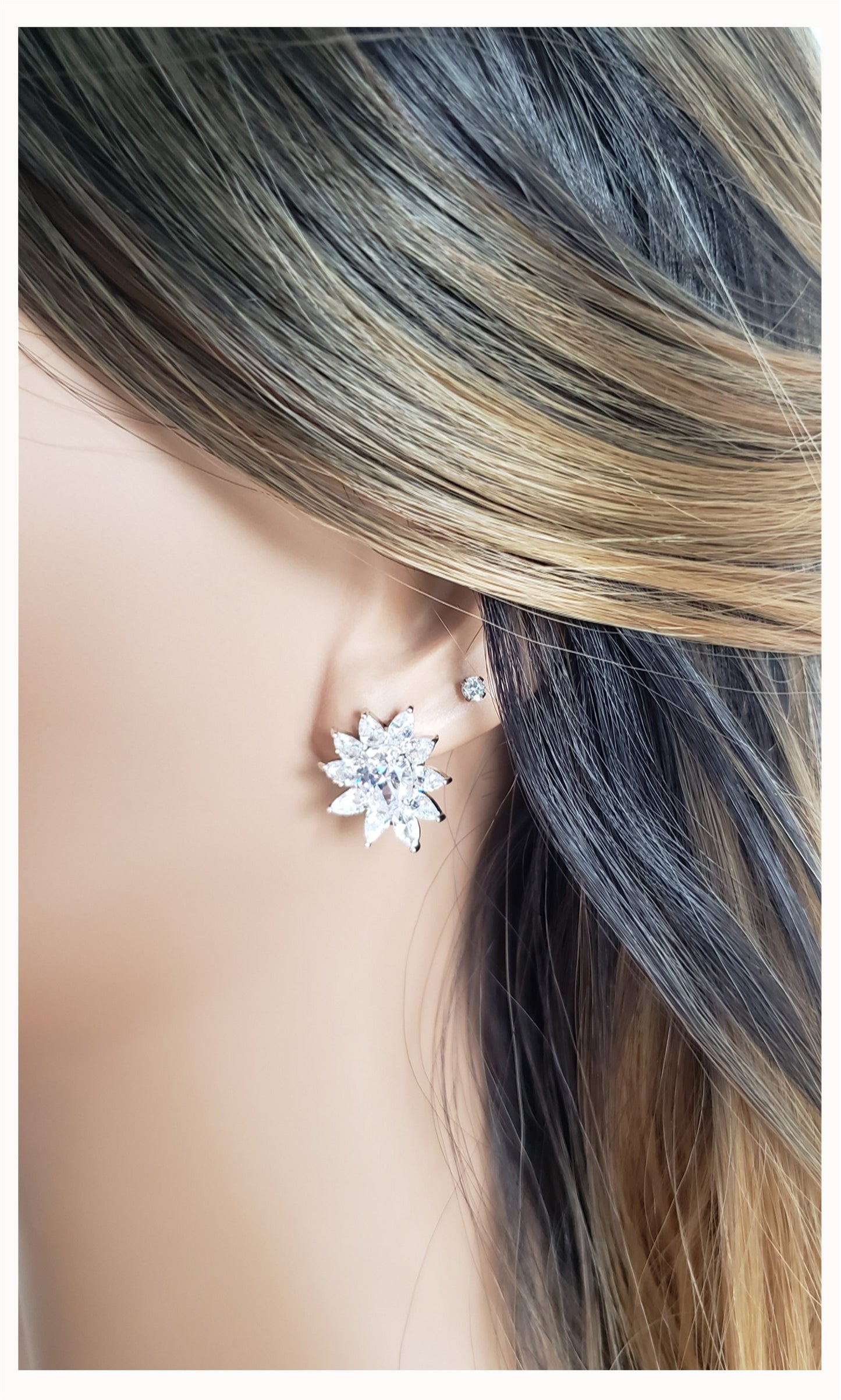 MILANIA Flower Cluster Earrings in Sterling Silver