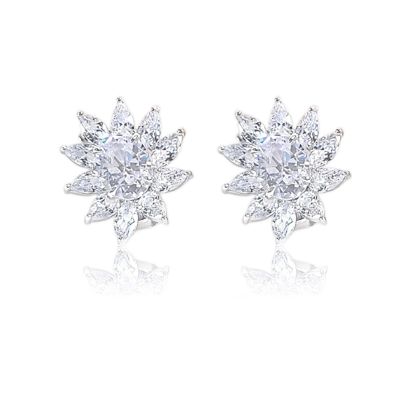MILANIA Flower Cluster Earrings in Sterling Silver