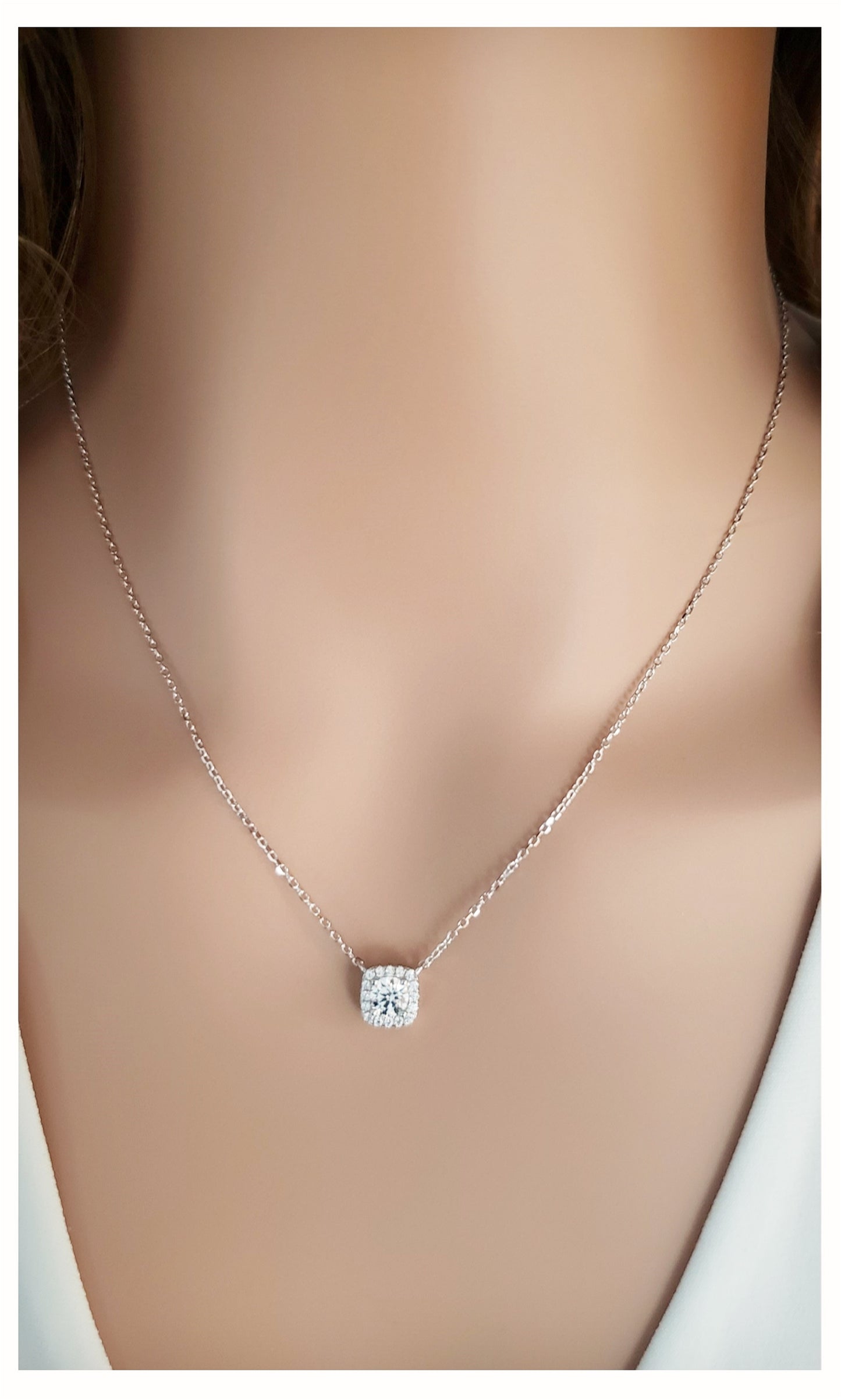 MONIQUE Square Cubic Zirconia Solitaire Pendant Necklace