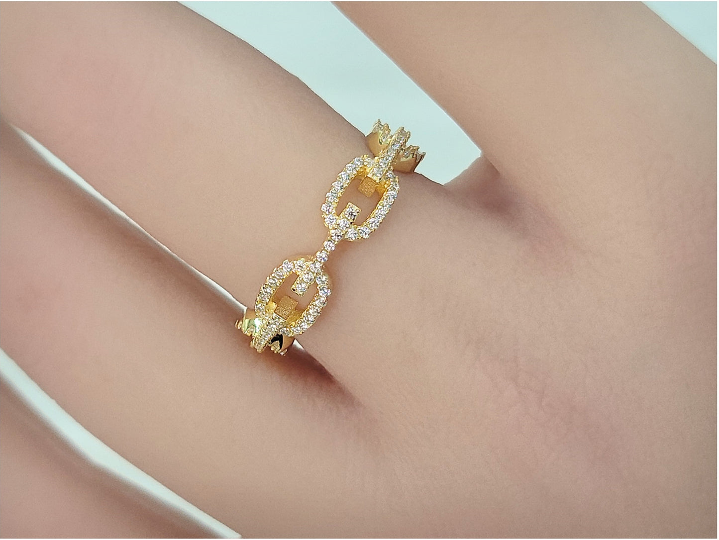 NAANA Chain Link Ring 18K Gold Over Sterling Silver