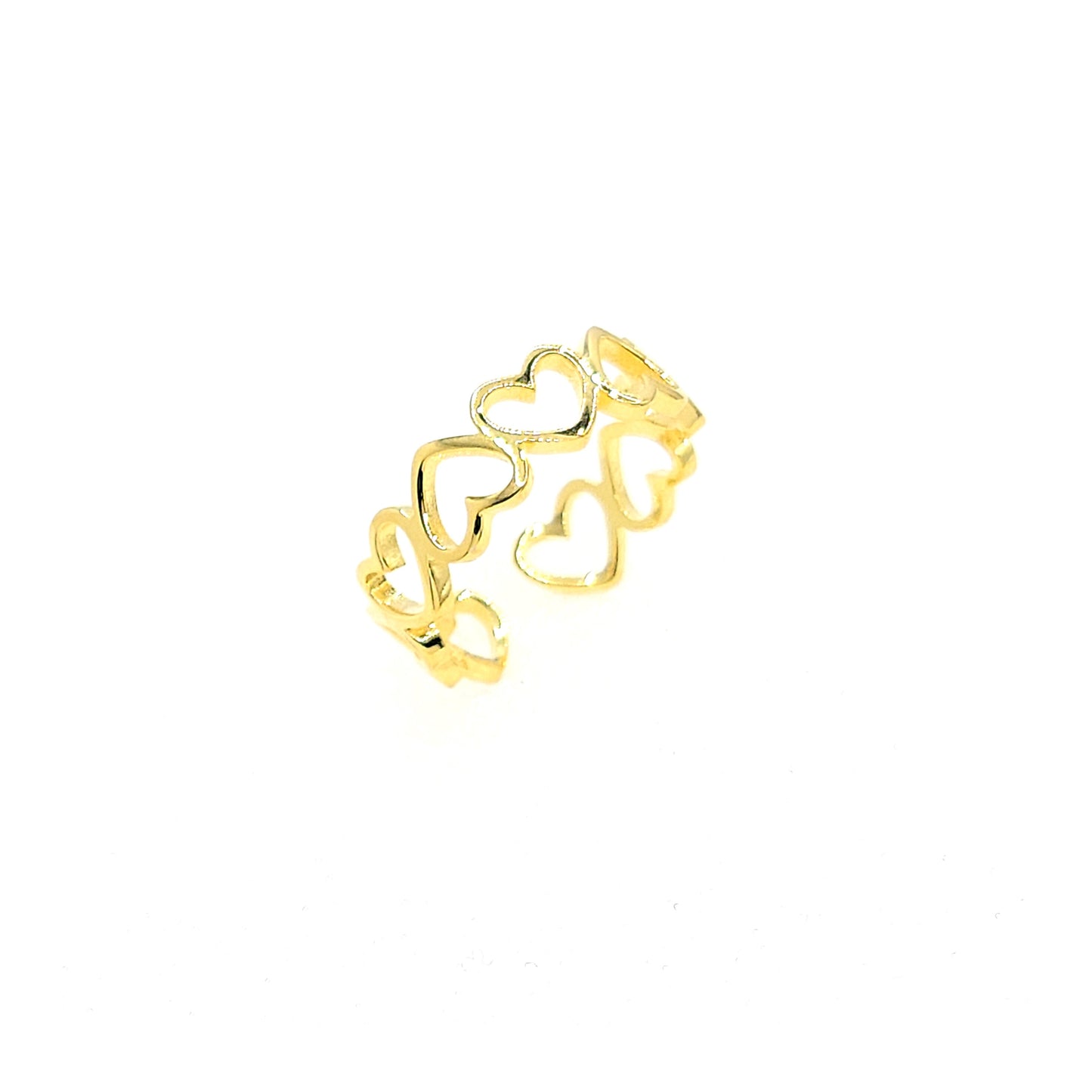 NELLIE Adjustable Open Heart Ring 18K Gold Plated