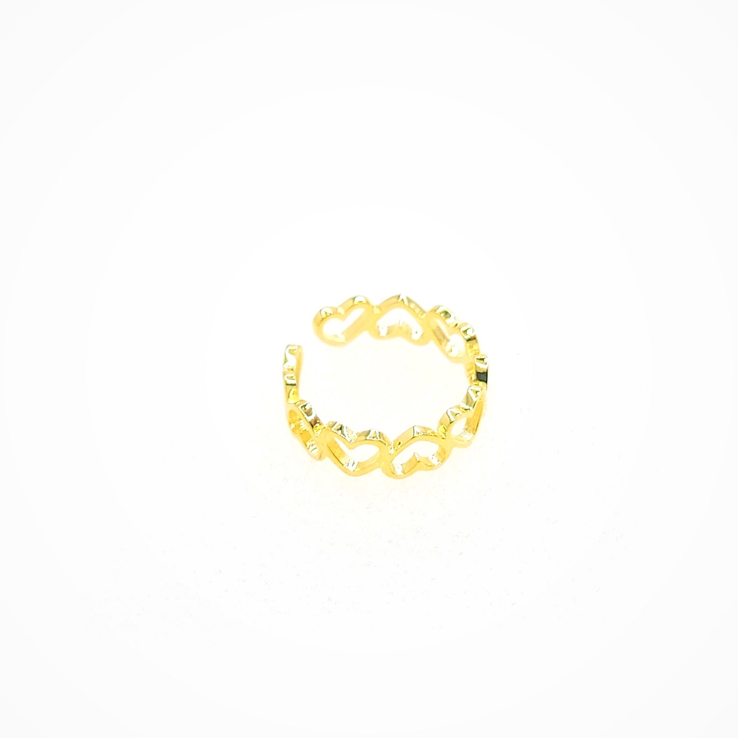 NELLIE Adjustable Open Heart Ring 18K Gold Plated