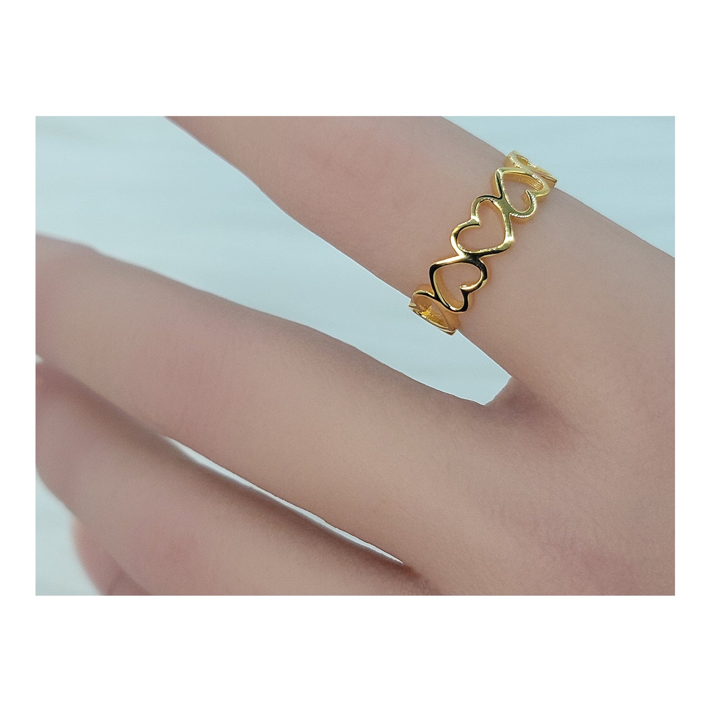 NELLIE Adjustable Open Heart Ring 18K Gold Plated