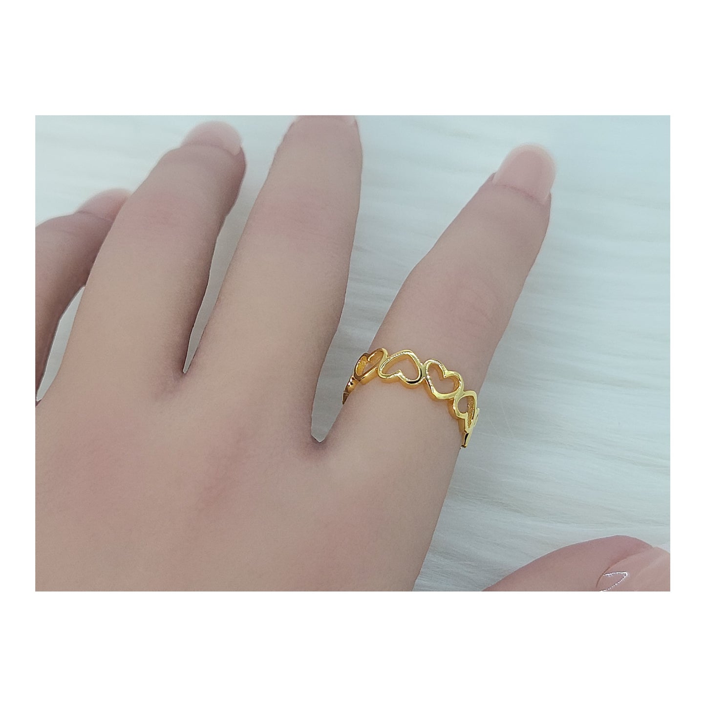 NELLIE Adjustable Open Heart Ring 18K Gold Plated