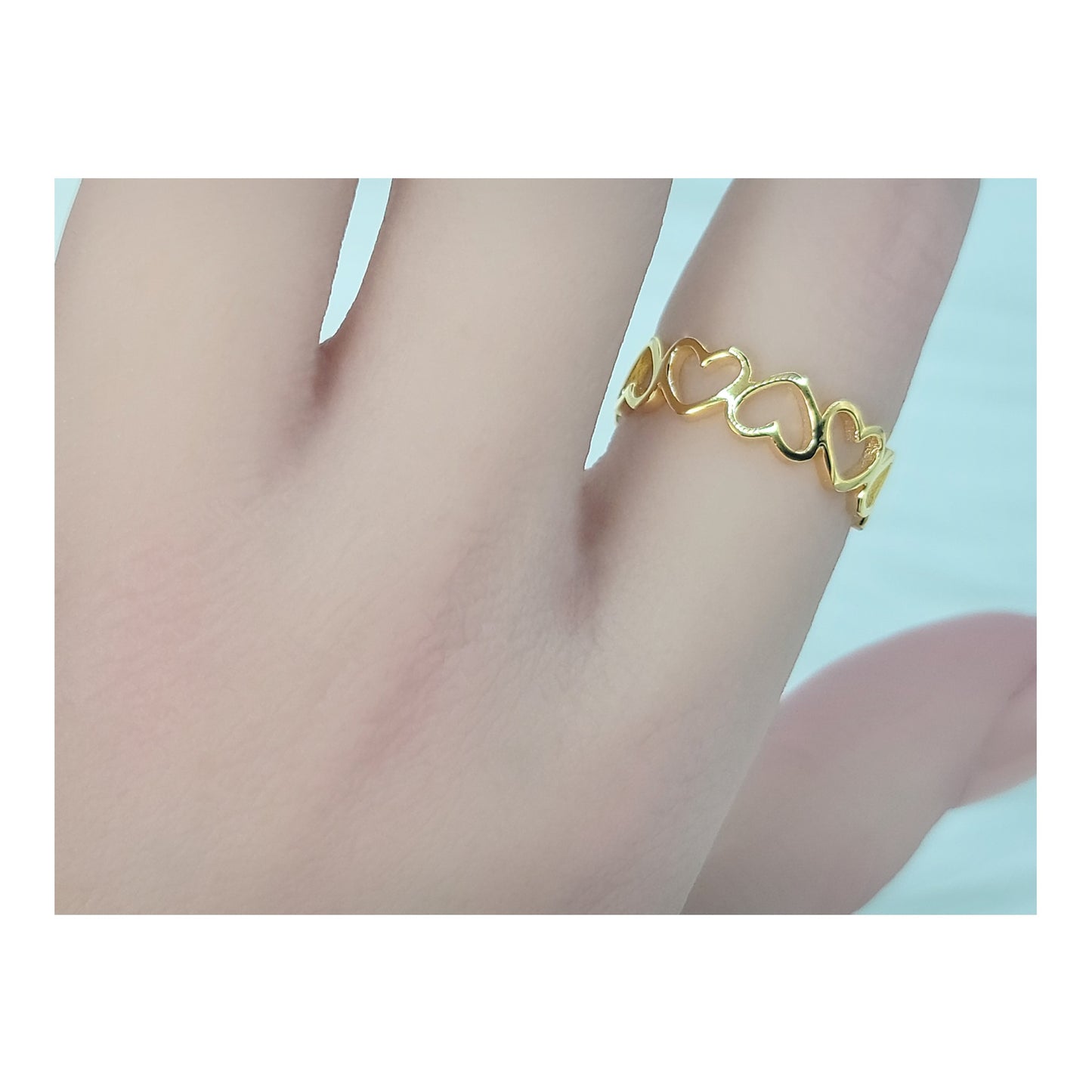 NELLIE Adjustable Open Heart Ring 18K Gold Plated