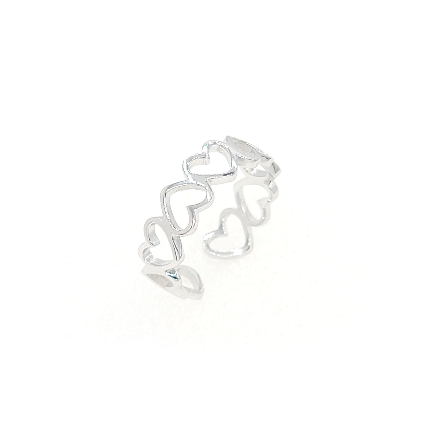 NELLIE Adjustable Open Heart Ring in Sterling Silver