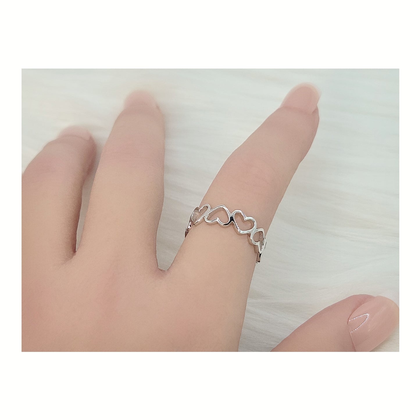 NELLIE Adjustable Open Heart Ring in Sterling Silver