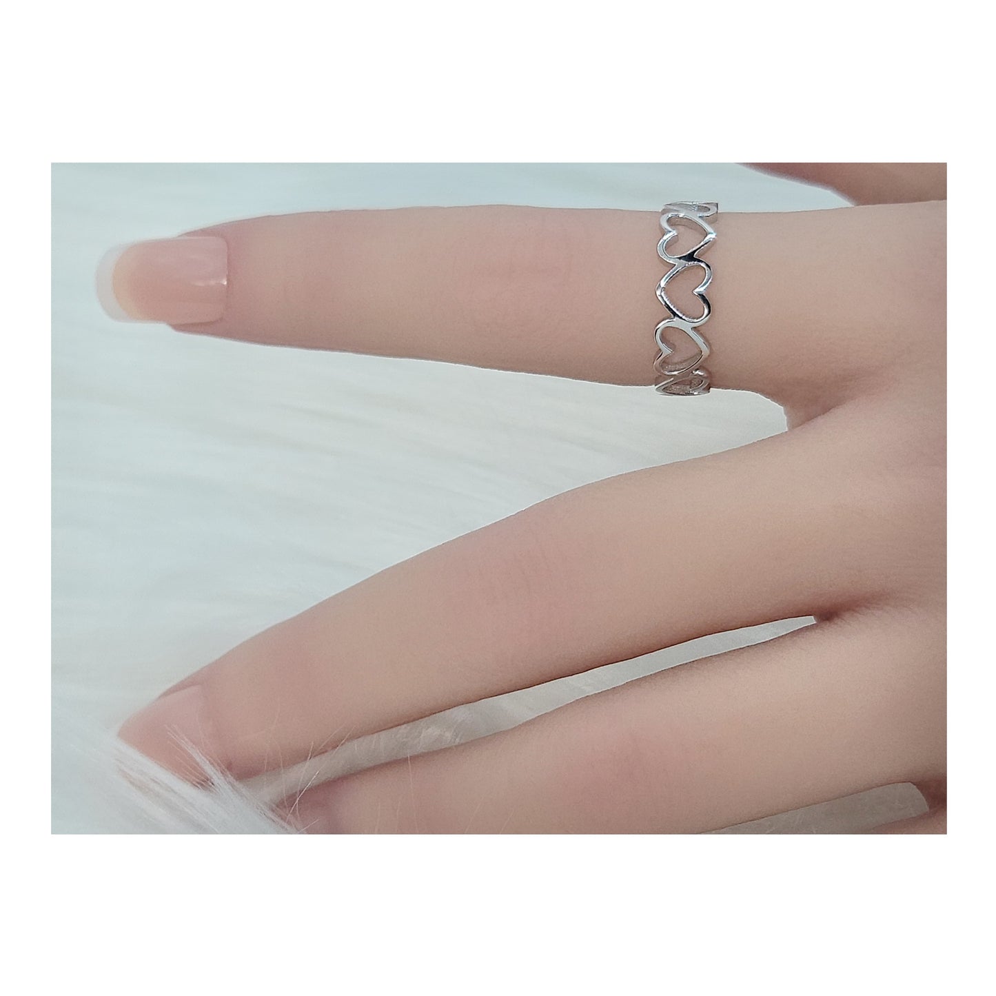 NELLIE Adjustable Open Heart Ring in Sterling Silver