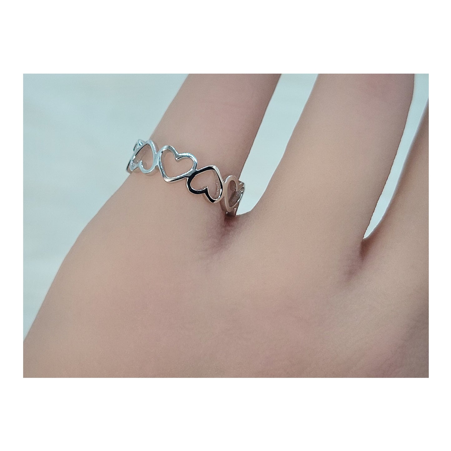 NELLIE Adjustable Open Heart Ring in Sterling Silver