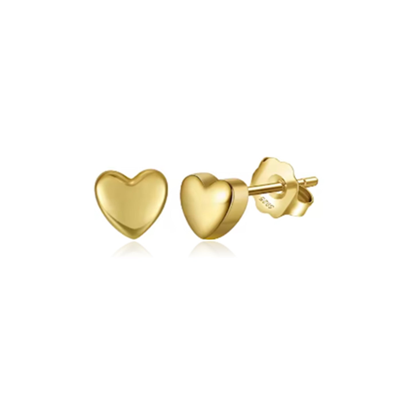 DESIREE 6MM Heart Stud Earrings 14K Gold Over Sterling Silver