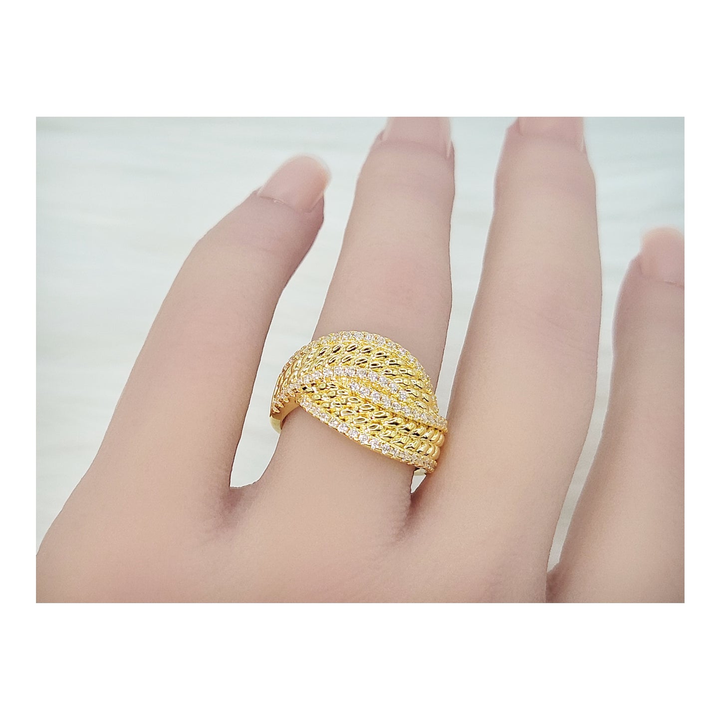 SHARON Multi-Row Band Ring 18K Gold Plated