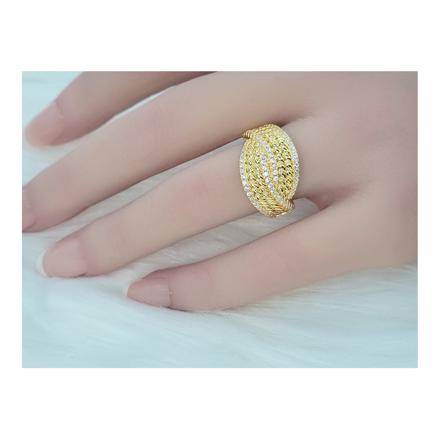 SHARON Multi-Row Band Ring 18K Gold Plated