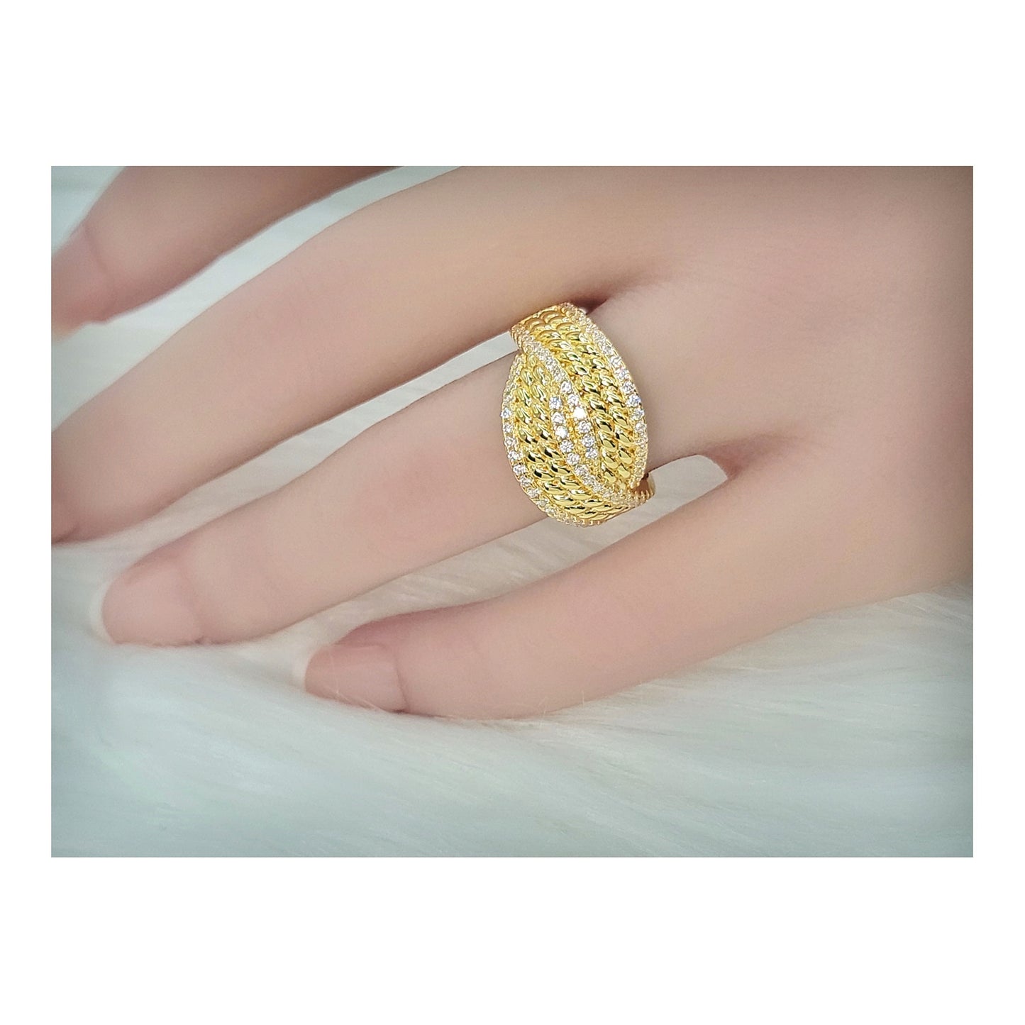 SHARON Multi-Row Band Ring 18K Gold Plated
