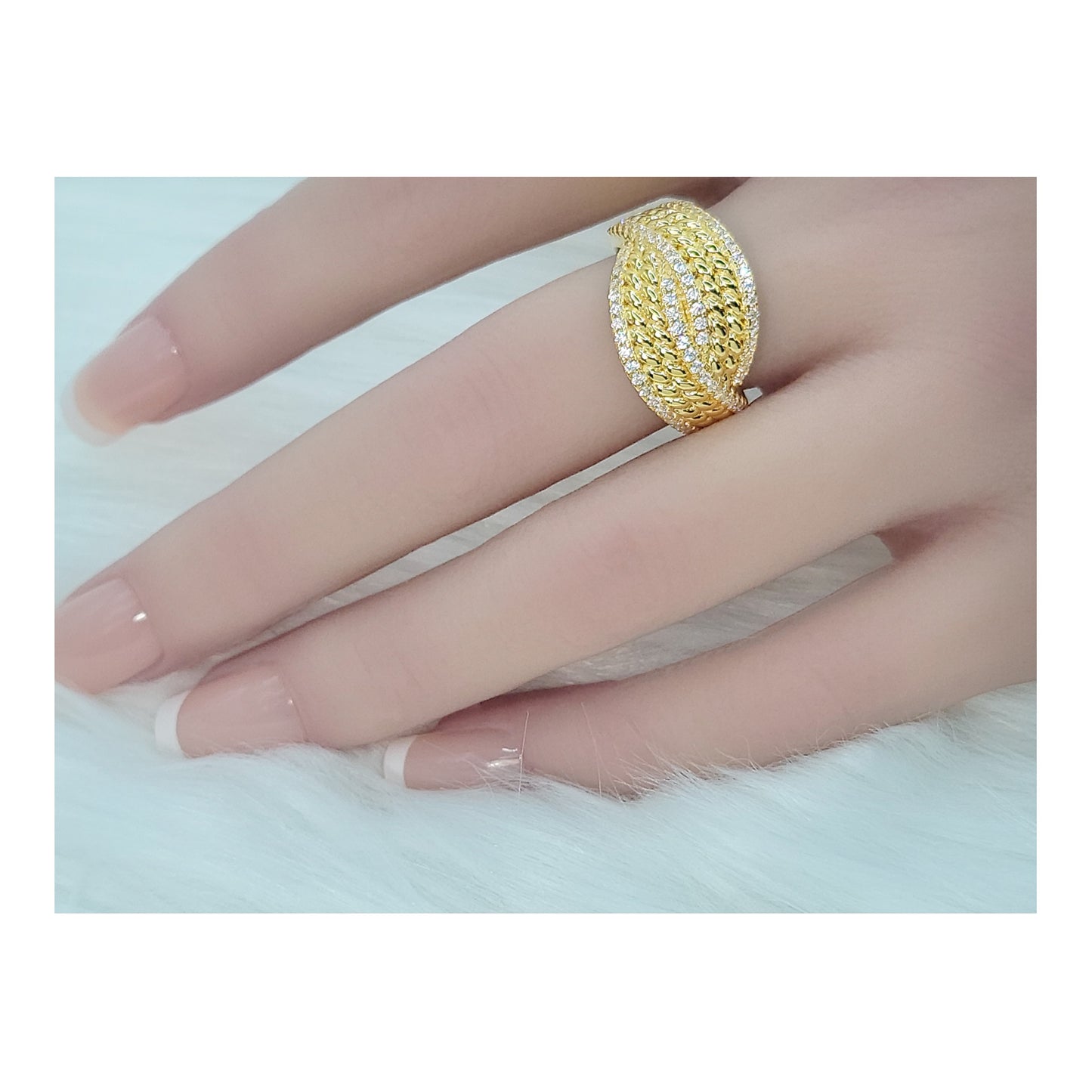 SHARON Multi-Row Band Ring 18K Gold Plated