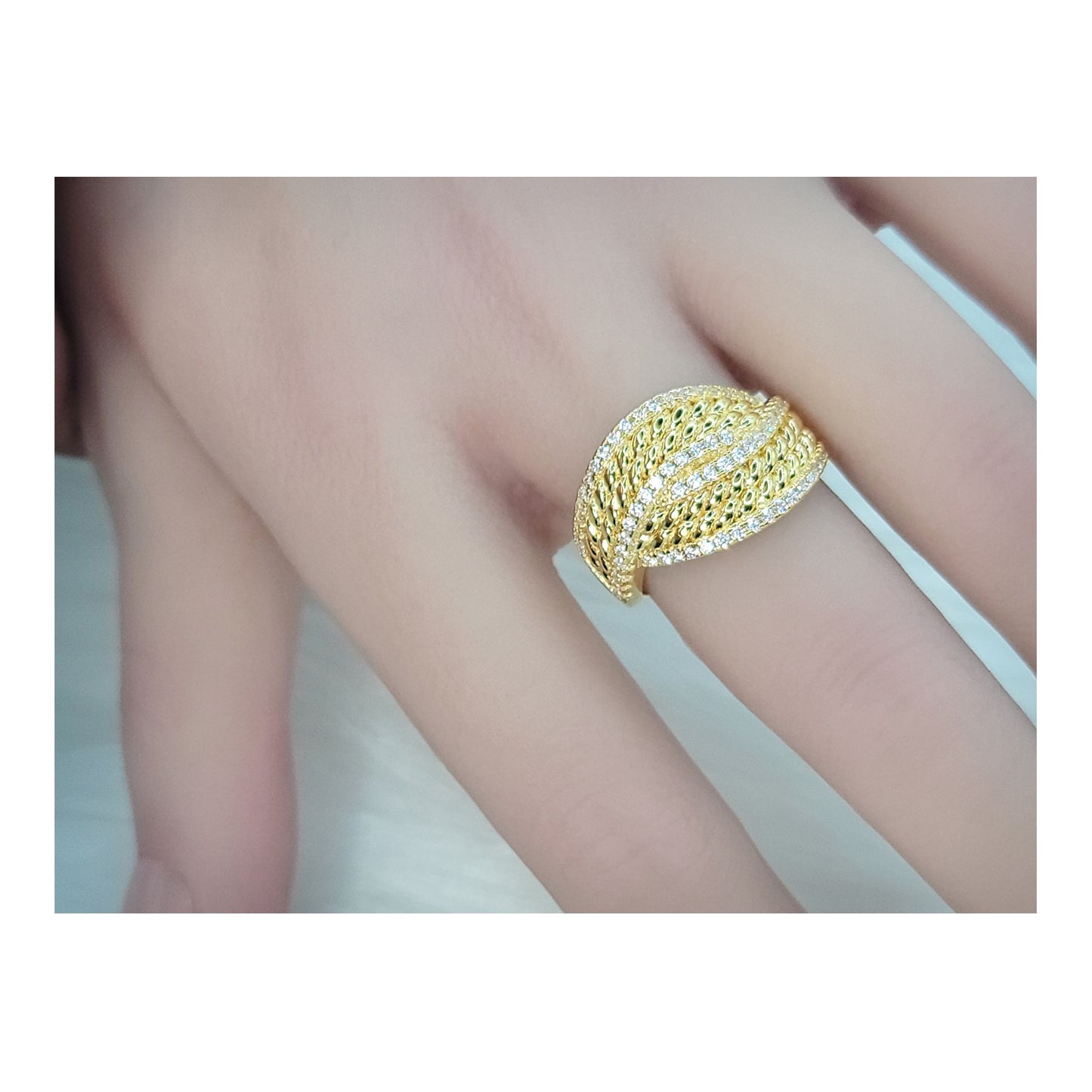 SHARON Multi-Row Band Ring 18K Gold Plated
