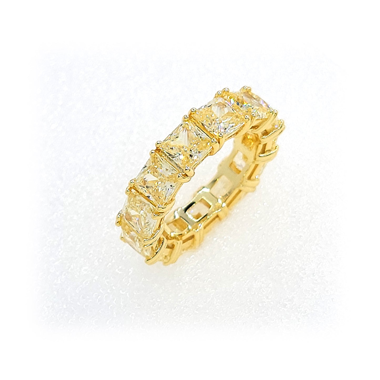 SOFIA White CZ Diamond Simulant Eternity Tennis Band 14K Gold Over Sterling Silver