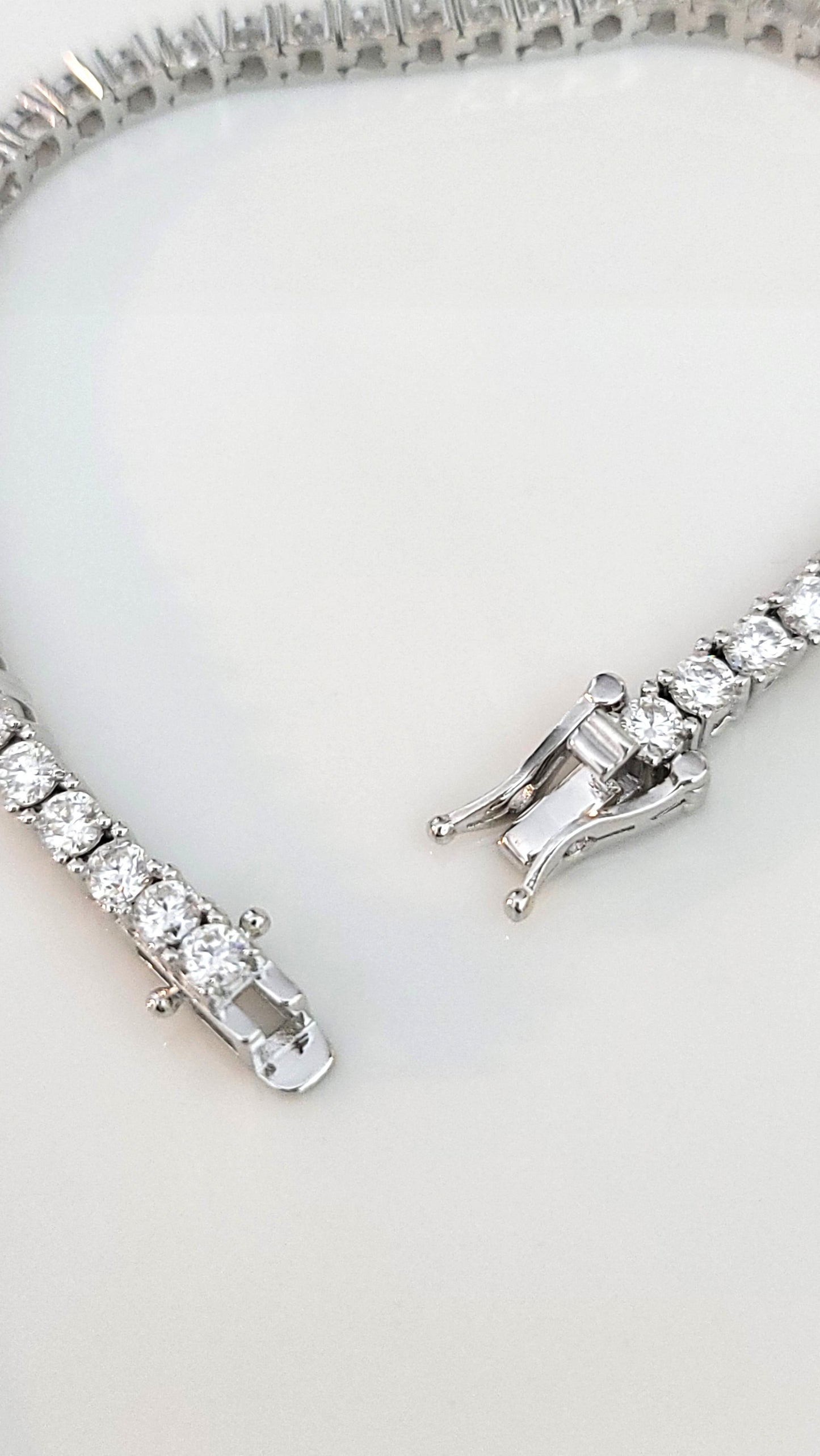 STELLA 3MM Moissanite Tennis Bracelet in Rhodium Over Sterling Silver