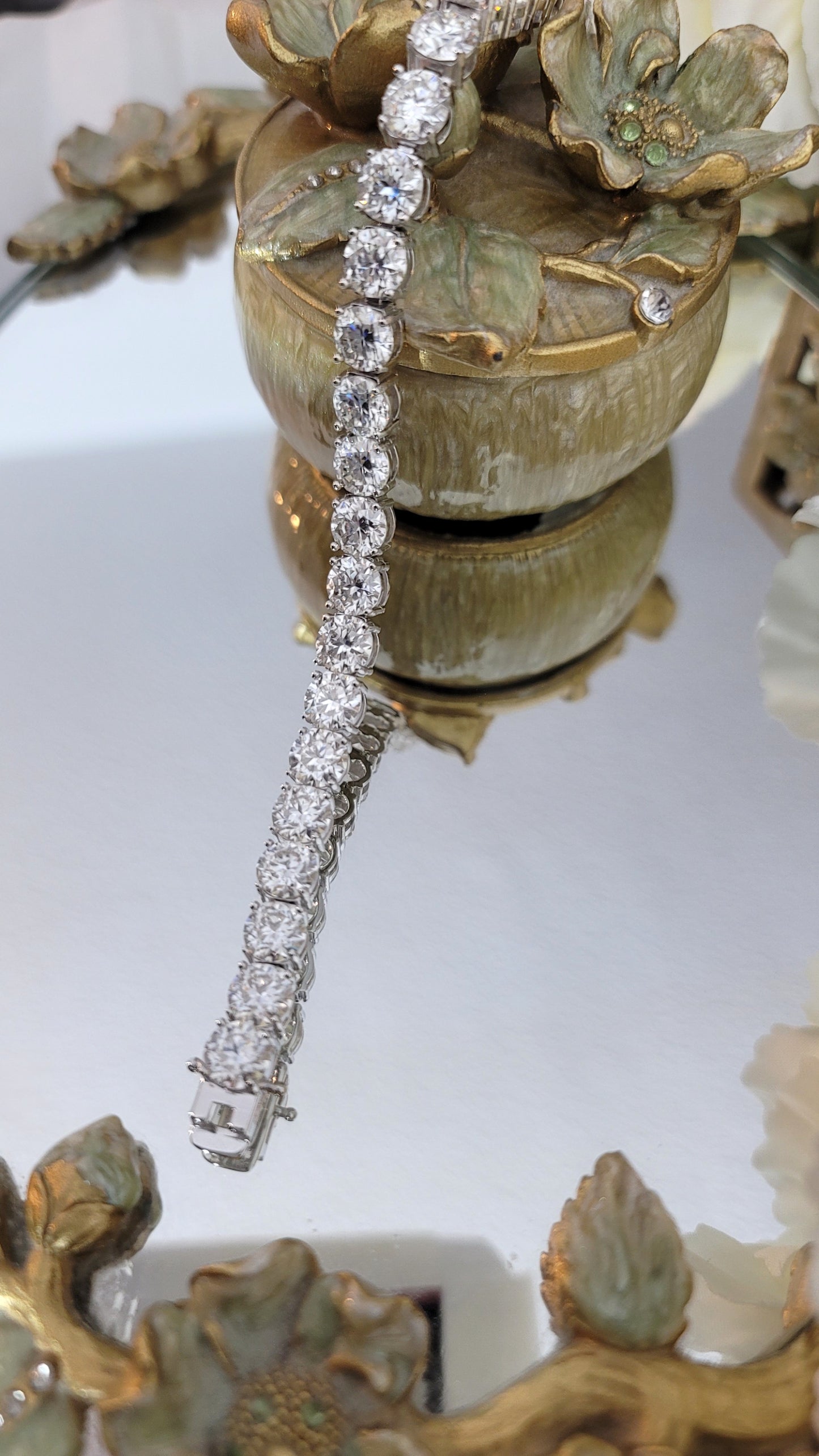 STELLA 6.5MM Moissanite Tennis Bracelet in Rhodium Over Sterling Silver