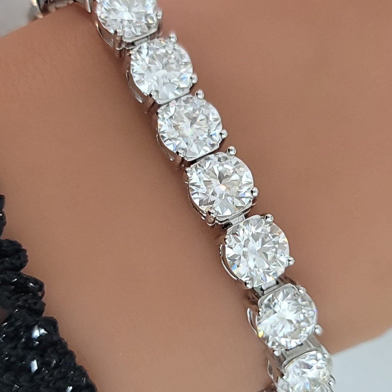 STELLA 6.5MM Moissanite Tennis Bracelet in Rhodium Over Sterling Silver