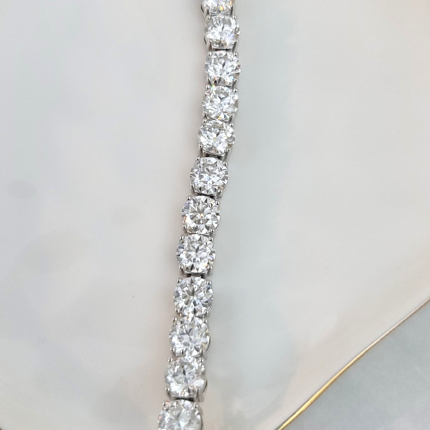 STELLA 6.5MM Moissanite Tennis Bracelet in Rhodium Over Sterling Silver