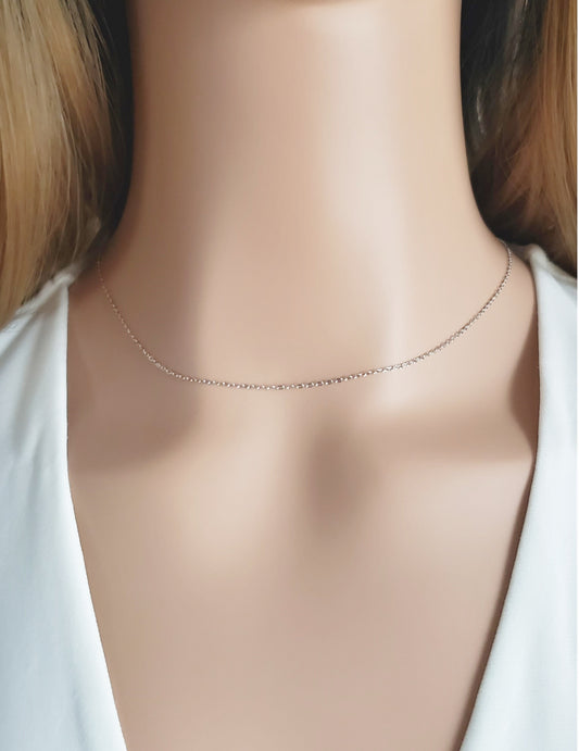 VITA Cable Chain in Rhodium Over Sterling Silver